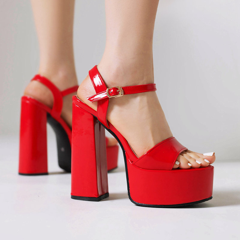 Women'S Shoes Size 40 In Us - ORCHALISA ออกแบบผู้หญิงรองเท้าแตะ Peep Toe Chunky Heel
