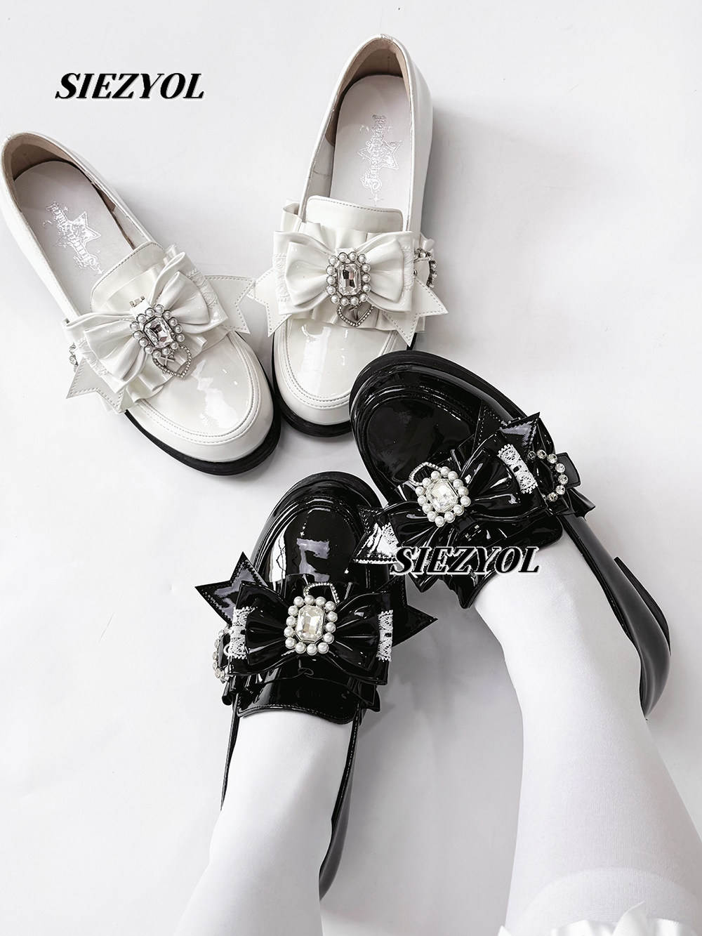 Women Shoes Heels - รองเท้าหนังสไตล์ญี่ปุ่นแบบดั้งเดิม ใส่ง่ายที่สุด เหมาะกับลุคสบายๆ รองเท้าแบบสวม รองเท้าโลฟเฟอร์ น่ารักหวานๆ