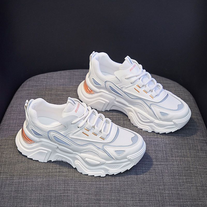 Women'S Shoes For Standing All Day - รองเท้าผ้าใบผู้หญิงกันลื่นพิเศษ ระบายอากาศได้ดี ป้องกันกลิ่น ด้านบนเป็นผ้าตาข่าย รองเท้าสไตล์ Dad