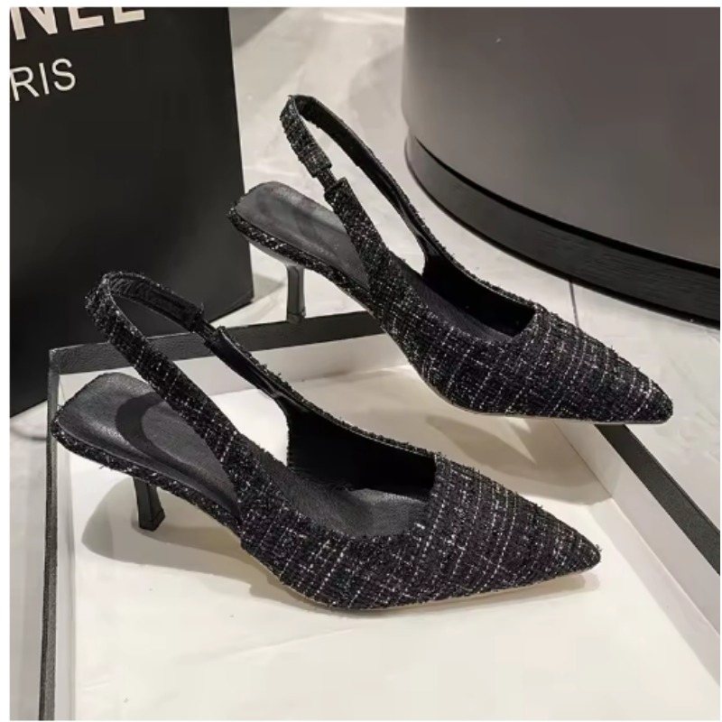 Women'S Shoes Size 40 In Us - รองเท้าส้นสูงแบบสวม ดีไซน์เนอร์แบรนด์ดัง สำหรับผู้หญิง สีน้ำเงิน ปลายแหลม เหมาะสำหรับงานปาร์ตี้