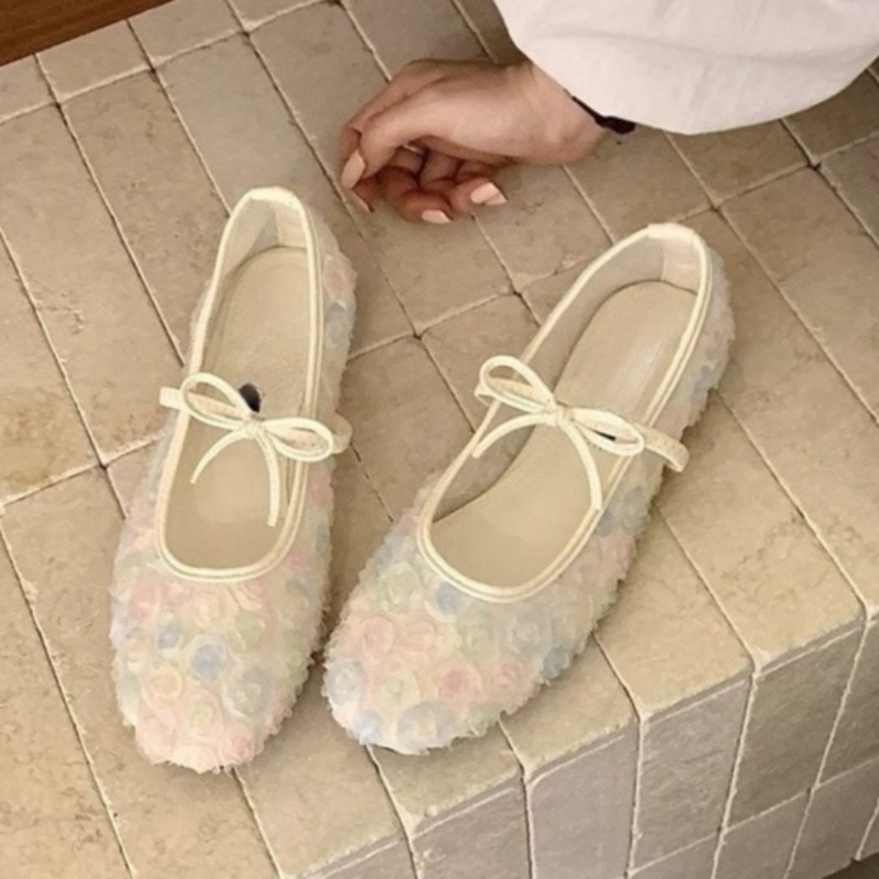 Women'S Shoes Everyday - รองเท้าแมรี่เจนตาข่ายลายกุหลาบจีนแบบใหม่ รุ่นอ่อนโยน ประจำฤดูใบไม้ผลิและฤดูร้อนปี 2026 พร้อมโบว์น่ารัก พื้นรองเท้านุ่ม