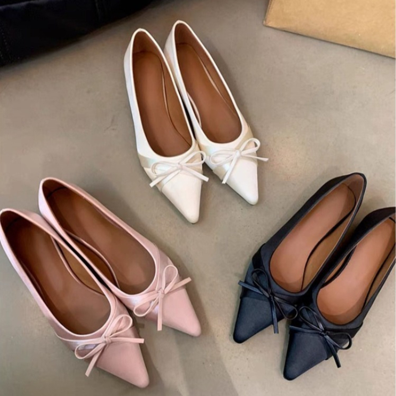 Women'S Shoes Everyday - รองเท้าแตะแฟชั่นผ้าชีฟองสไตล์ใหม่สำหรับฤดูร้อน ประดับโบว์หวานๆ สวมใส่สบาย เหมาะสำหรับใส่กลางแจ้ง ปี 2026