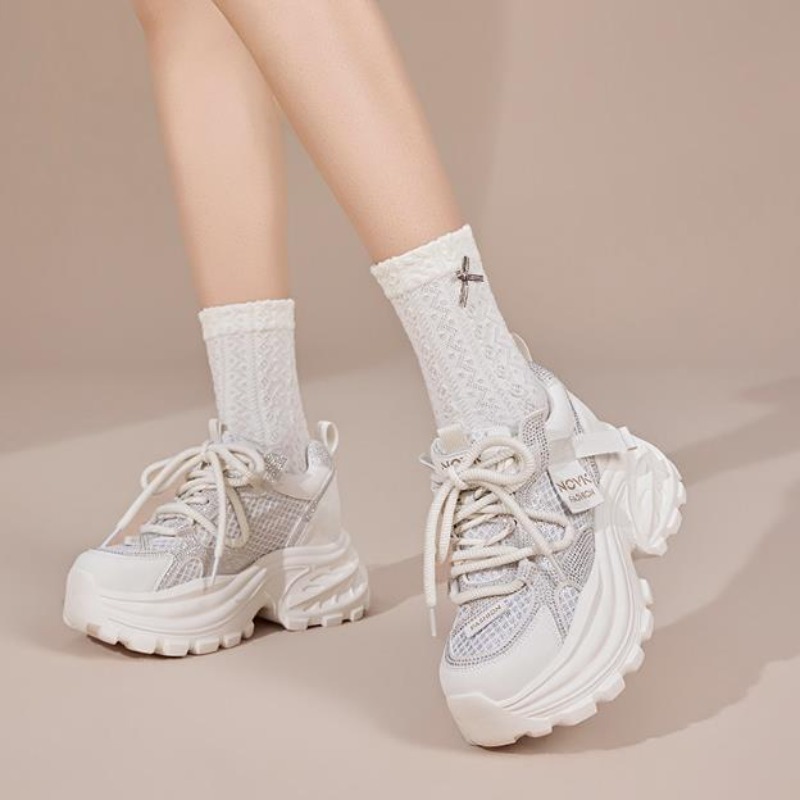 รองเท้าผ้าใบส้นหนา 8 ซม. สำหรั - Wedge Heeled Sneaker บทวิจารณ์และราคา