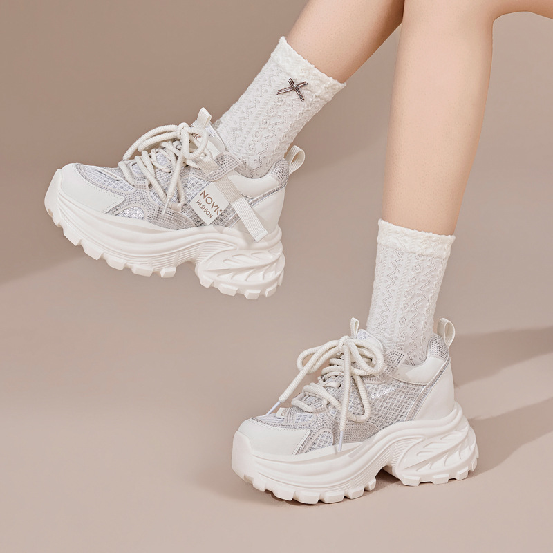 รองเท้าผ้าใบส้นหนา 8 ซม. สำหรั - Wedge Heeled Sneaker บทวิจารณ์และราคา