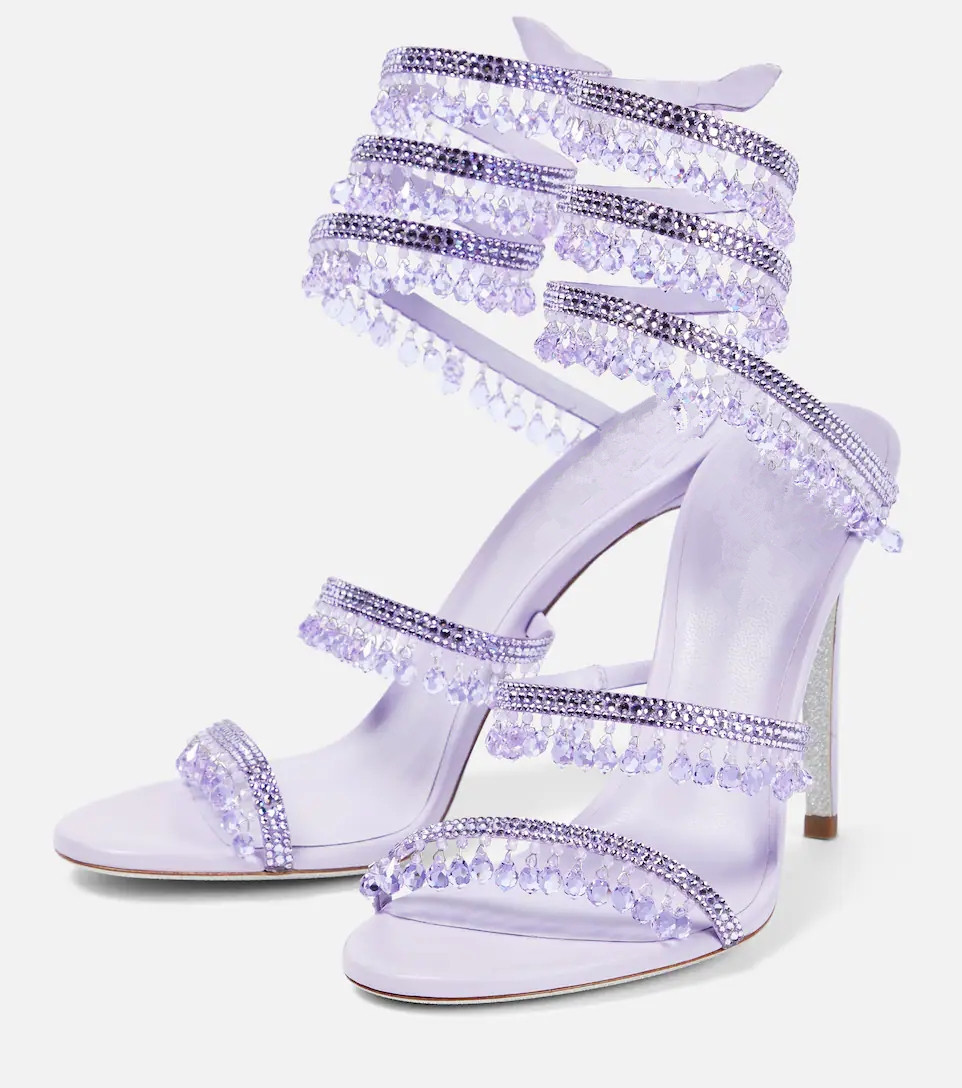 รองเท้าส้นสูงประดับคริสตัลสีเข - Rhinestone Sandal Women บทวิจารณ์และราคา