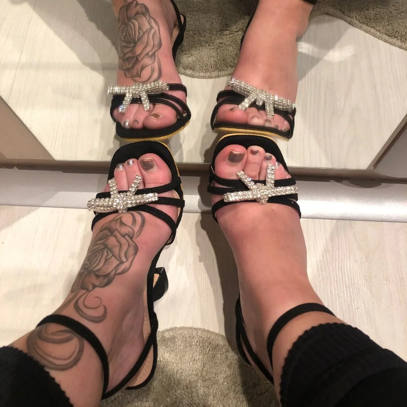 รองเท้าส้นสูงพิเศษสำหรับผู้หญิ - Rhinestone Sandal Women บทวิจารณ์และราคา