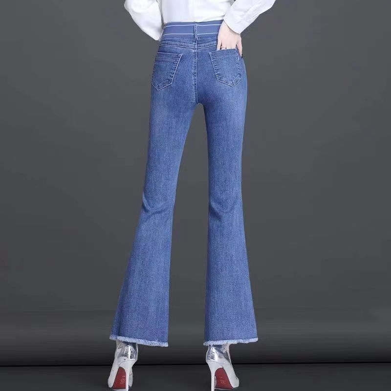 Elastic เอว Flare เก้าจุด Boot - Women Shoes Jeans บทวิจารณ์และราคา