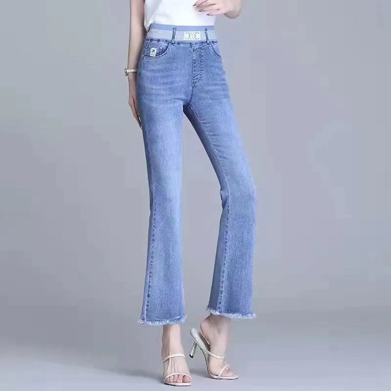 Elastic เอว Flare เก้าจุด Boot - Women Shoes Jeans บทวิจารณ์และราคา