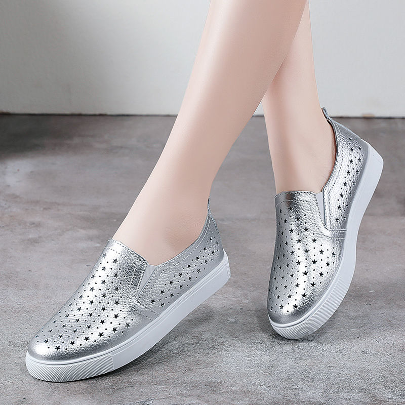 ฤดูใบไม้ผลิฤดูร้อนเงิน Flats H - Women'S Shoes For Standing All Day บทวิจารณ์และราคา