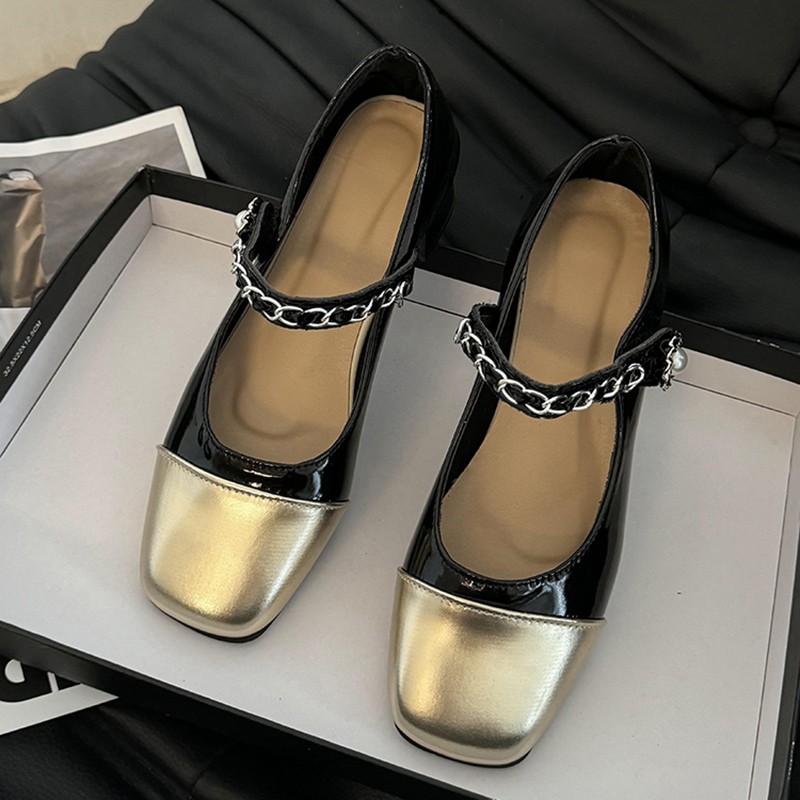 รองเท้าส้นสูงแบบหนาประดับมุก ร - Women Shoes Heels บทวิจารณ์และราคา