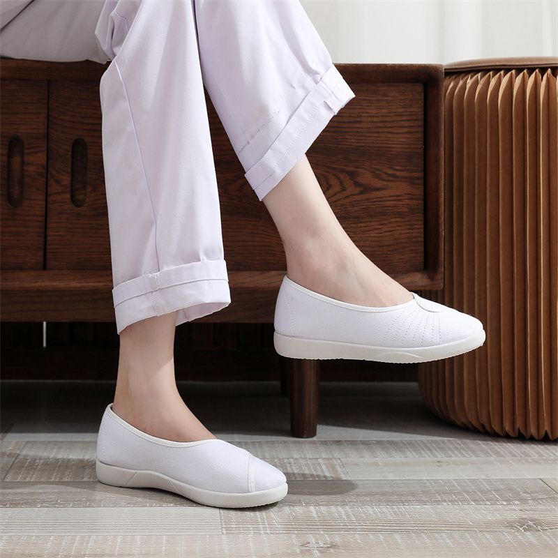 รองเท้าผ้าใบผู้หญิงสีขาว พื้นเ - Women'S Shoes For Standing All Day บทวิจารณ์และราคา