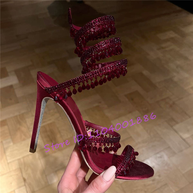 Rhinestone งูรูปร่างข้อเท้า St - Rhinestone Sandal Women บทวิจารณ์และราคา