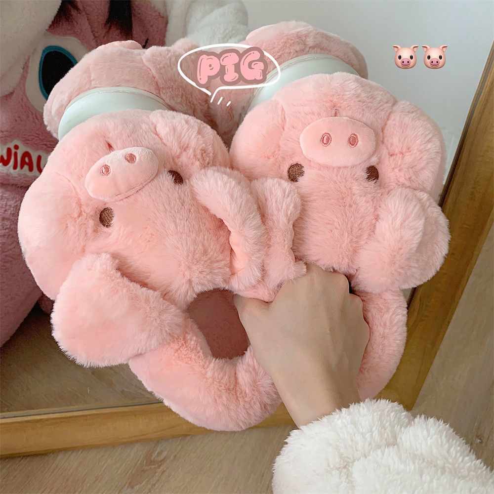 รองเท้าแตะหมูสีชมพูฟูฟ่อง Feer - Fluffy Fur Slipper บทวิจารณ์และราคา