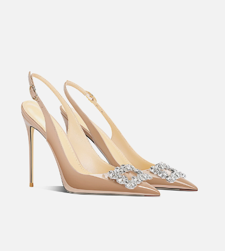 รองเท้าส้นสูงหัวแหลมประดับคริส - Rhinestone Sandal Women บทวิจารณ์และราคา