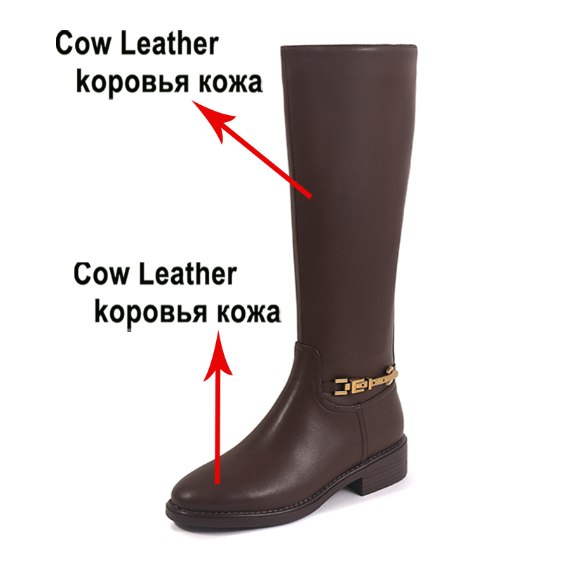 รองเท้าบูทหนังแท้ทรงสูงถึงเข่า - Women'S Shoes Size 40 In Us บทวิจารณ์และราคา