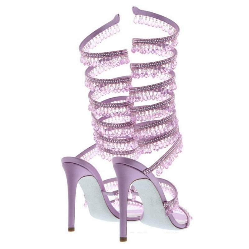 รองเท้าแตะส้นสูงบางฤดูร้อนใหม่ - Rhinestone Sandal Women บทวิจารณ์และราคา