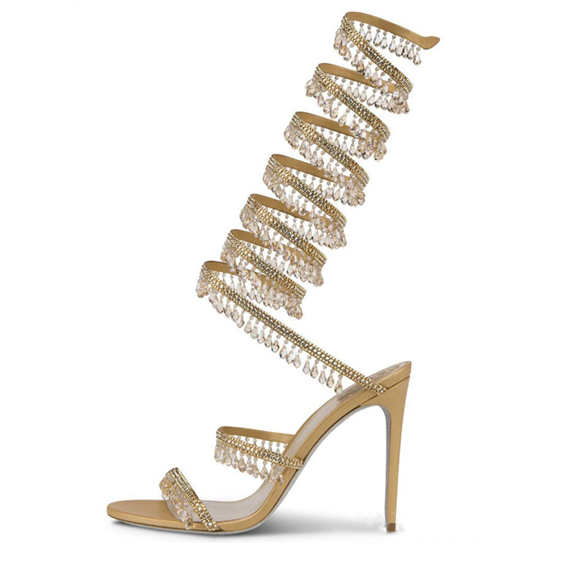 รองเท้าแตะส้นสูงบางฤดูร้อนใหม่ - Rhinestone Sandal Women บทวิจารณ์และราคา