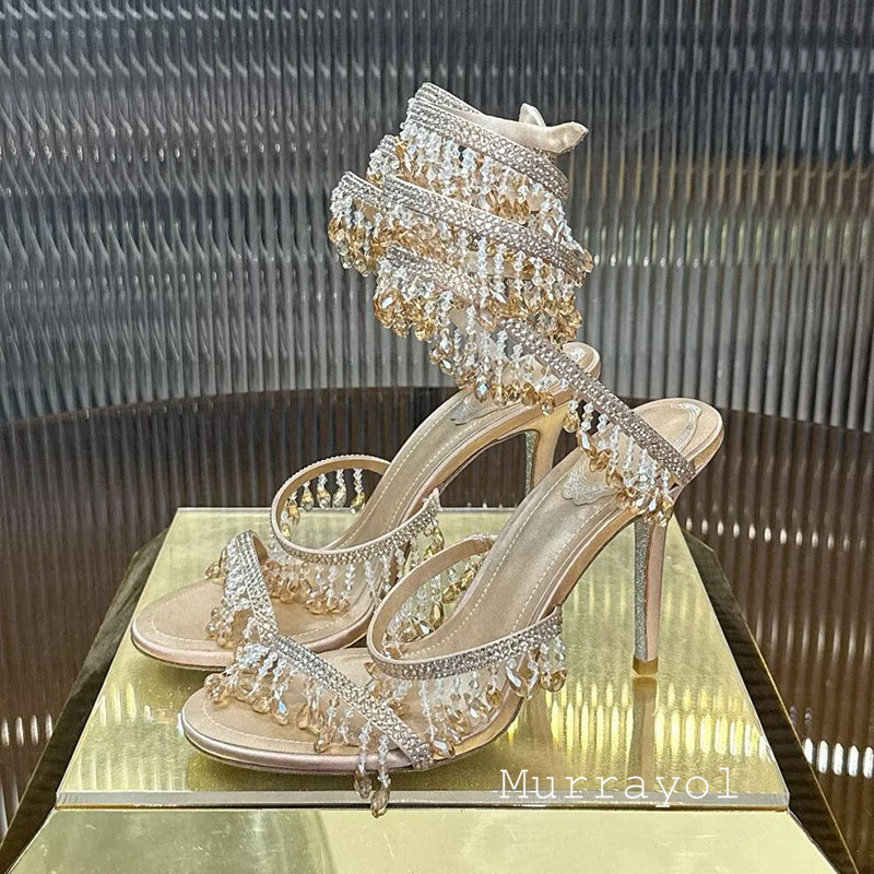 รองเท้าแตะผู้หญิง สายรัดข้อเท้ - Rhinestone Sandal Women บทวิจารณ์และราคา