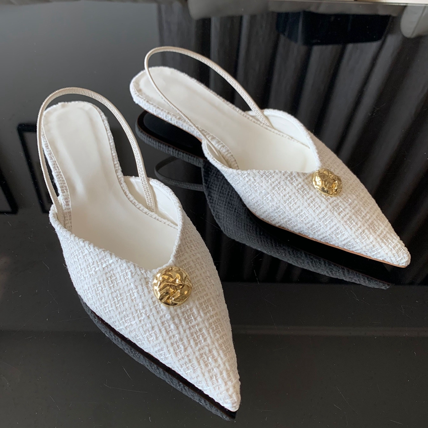 รองเท้าส้นเตี้ยแบบสวม รุ่นใหม่ - Women Shoes Heels บทวิจารณ์และราคา