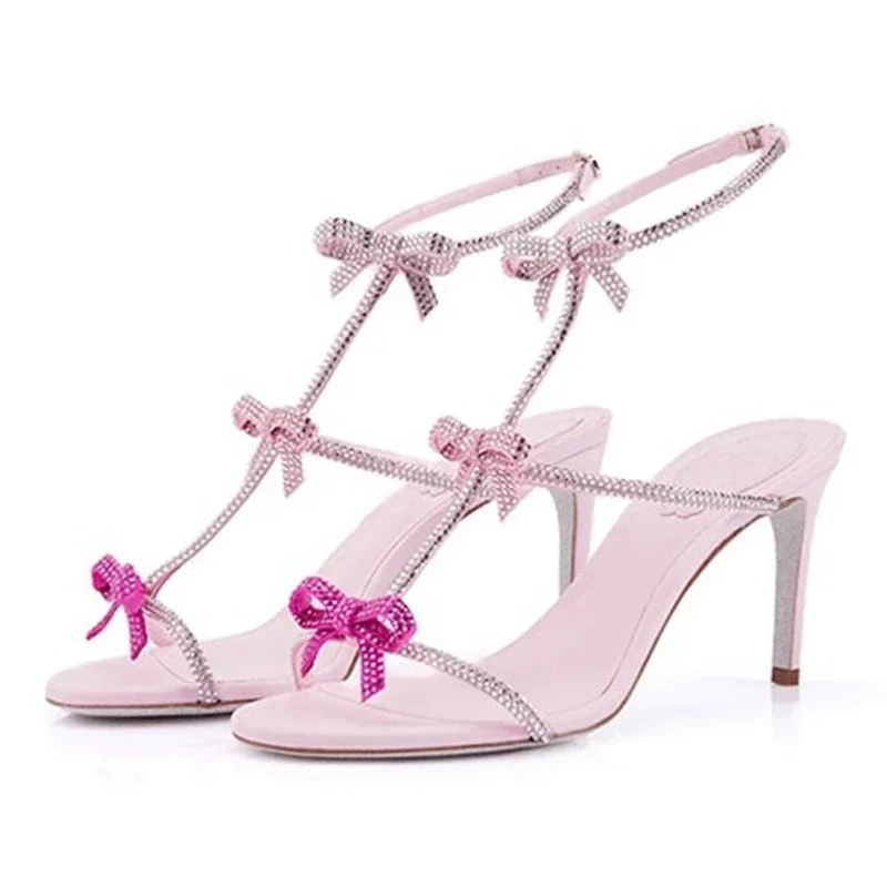 รองเท้าส้นสูงประดับเพชรพลอยผ้า - Rhinestone Sandal Women บทวิจารณ์และราคา